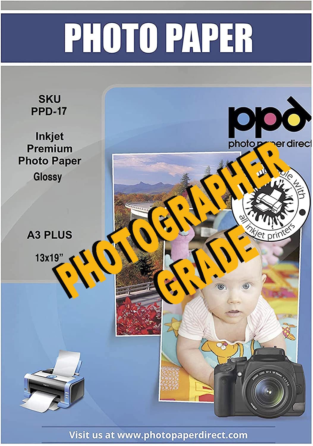 Ppd 13X19 Glossy Photo Paper For Inkjet Super Premium 72Lbs 280Gsm 11.8Mil Professional Photographer Grade Instant Dry Fade And