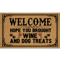 Ayatow Outdoor Doormats For Entrance Way Outdoors, Hope You Brought Wine & Dog Treats Funny Indoor Welcome Mats For Front Door 3