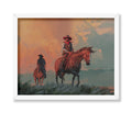 Poster Master Vintage Cowboy Poster - Retro Moody Landscape Print - Wild West Art - Western Art - Horse Riding Art - Gift for Me