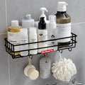 The Home Co. No Drilling Self Adhesive Bathroom Shelf with 4 Hooks/Rack Organizer/Kitchen Shelf with Magic Stickers  Pack of 1