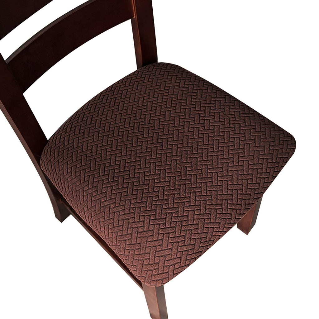 Genina Seat Covers For Dining Room Chair Seat Slipcovers Kitchen Chair Covers (Chocolate, 2 Pcs)