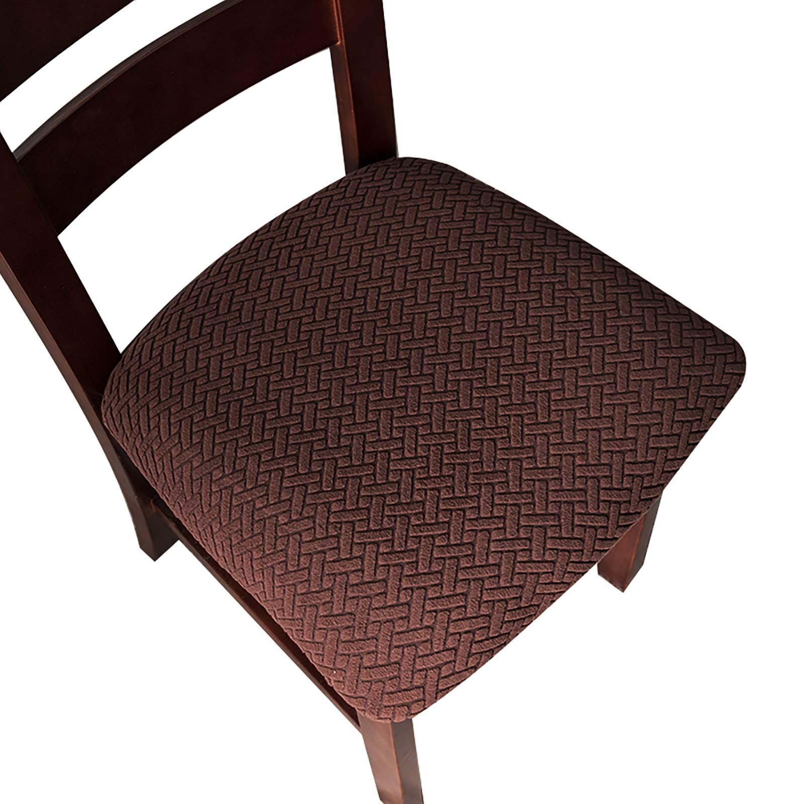 Genina Seat Covers For Dining Room Chair Seat Slipcovers Kitchen Chair Covers (Chocolate, 2 Pcs)