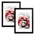 Golden State Art, 12x16 Frame Black Set of 2, Matted to 8.5x11 Picture or 12 by 16 inch Without Mat (Black)