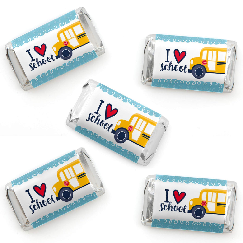 Big Dot of Happiness Back to School - Mini Candy Bar Wrapper Stickers - First Day of School Classroom Decorations Small Favors -