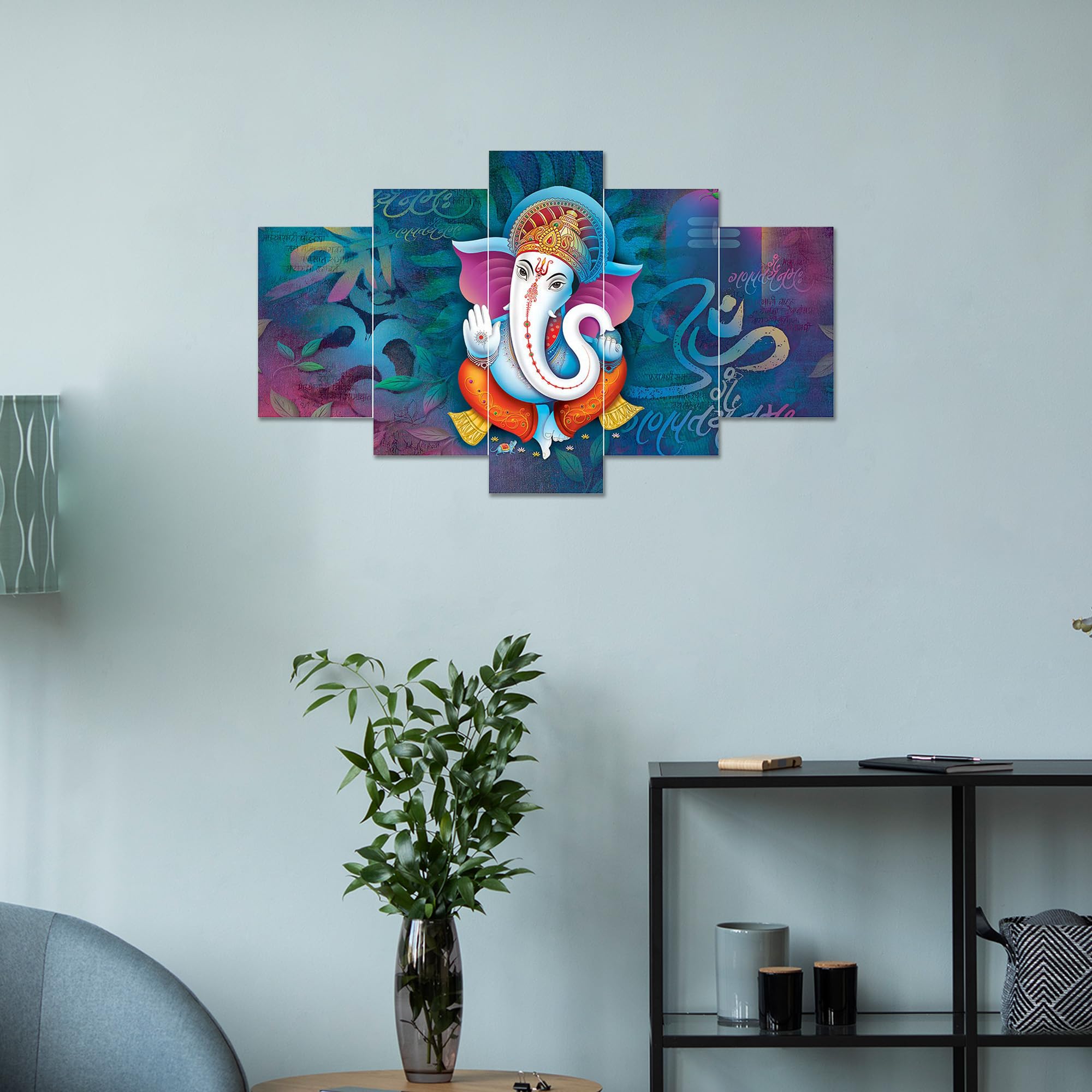 AlertEra Industries Wall Paintings | Wood Wall Art for Bedroom | LordGanesha Wall Sculpture | Painting for office | Painting fo