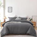 Soft Breathable Duvet Cover Twin Size - Luxury 100% Washed Duvet Cover Set, 2 Piece Bedding Set 1 Duvet Covers 68X90 Inches With