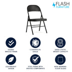 Flash Furniture Hercules Series Double Braced Black Metal Folding Chair