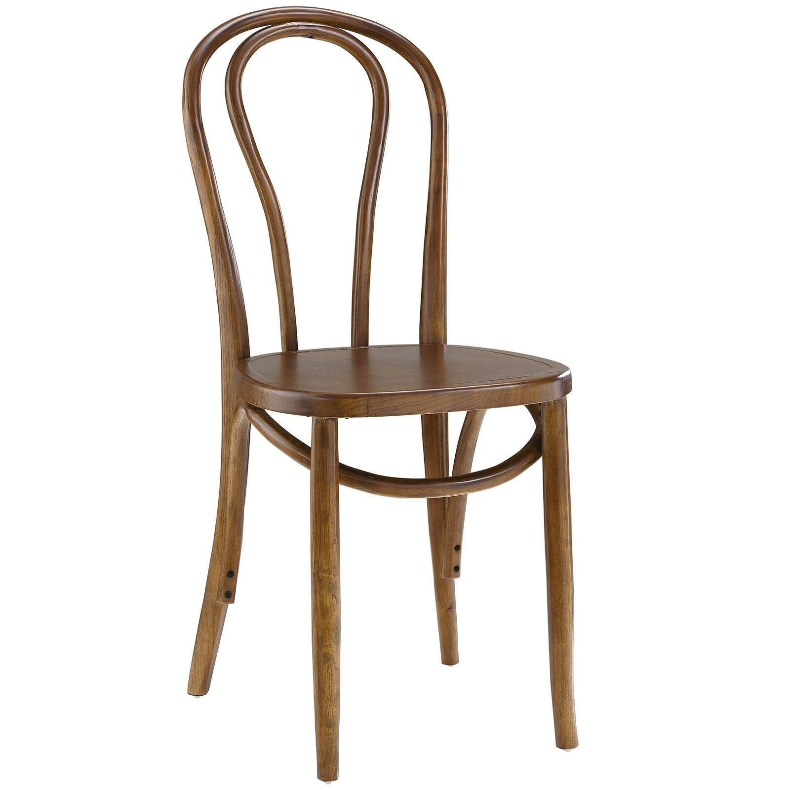 Modway Eon Natural Elm Wood Kitchen And Dining Room Chair In Walnut - Fully Assembled, Slat Back, 16&quot;D X 20.5&quot;W X 35&quot;H