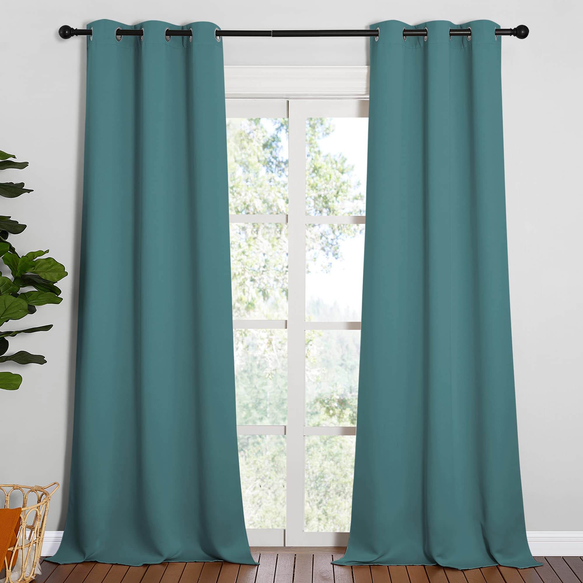 NICETOWN Patio Glass Door Panels - Blackout Curtains for Bedroom/Living Room, Privacy Panel Drapes for Dining Room and Guest Roo