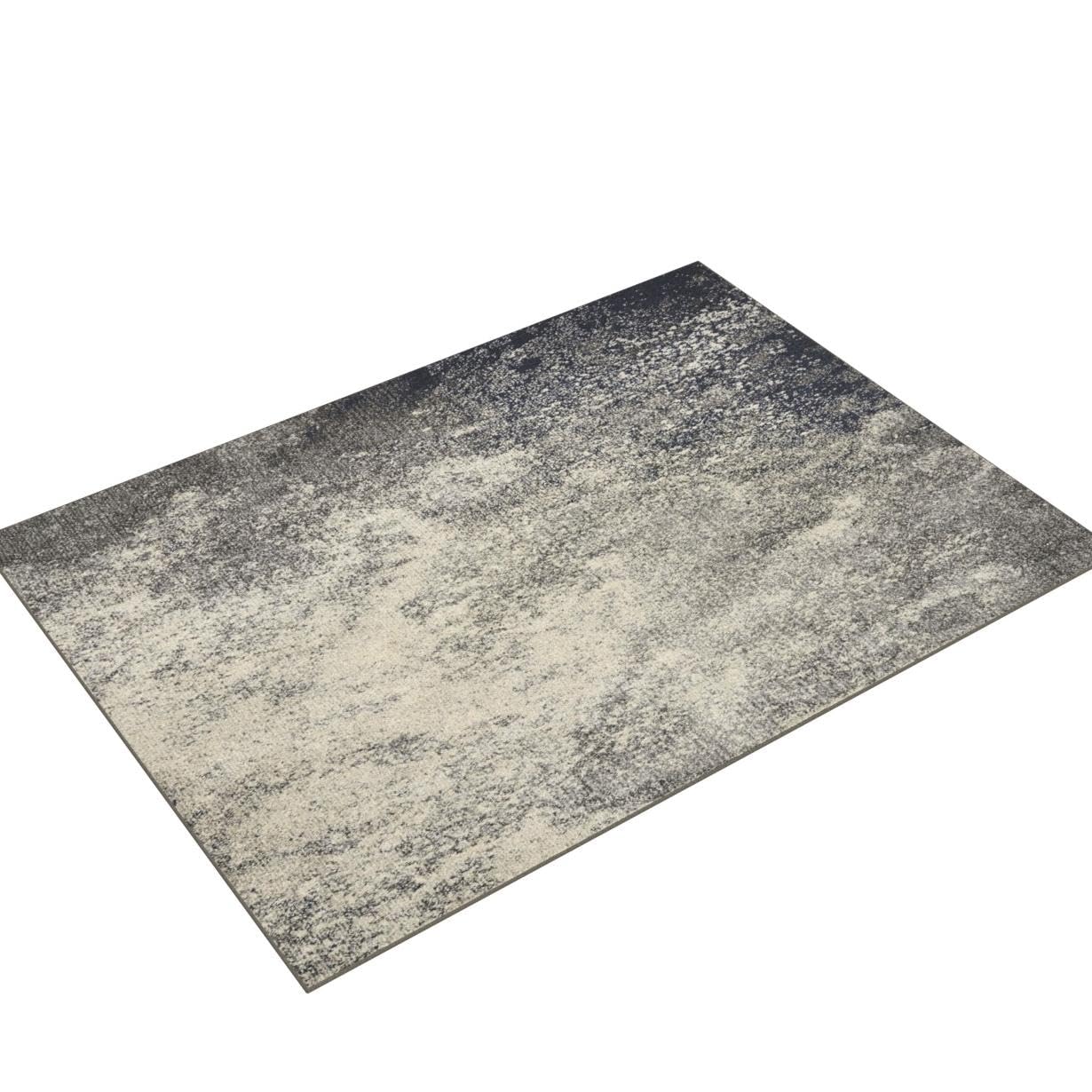 Nourison Passion Charcoal/Ivory 6'7'' X 9'6'' Area-Rug, Modern, Abstract, Easy-Cleaning, Non Shedding, Bed Room, Living Room, Di