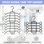 2Pcs Tank Top Hangers Space Saving Hanger Organizer Bra Hangers For Closet Organizer 360 Rotating Metal Closet Organizers And St