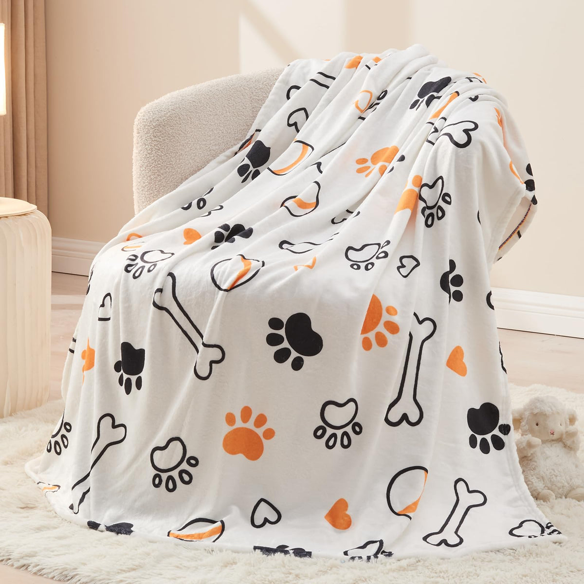 Newcosplay Throw Blanket Cute Soft Aesthetic Fleece Blanket For Kids Girls Boys Teens Cozy Blanket For Bed Couch Camping (Bone A