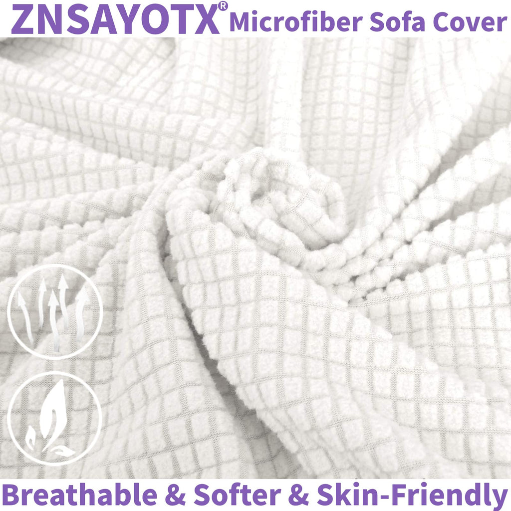 Znsayotx Super Stretch Chair Slipcover Universal Sofa Chair Covers For Living Room Dogs Pet Furniture Protector Spandex Armchair Slipcovers With Anti Slip Foam Sticks (White, Chair)