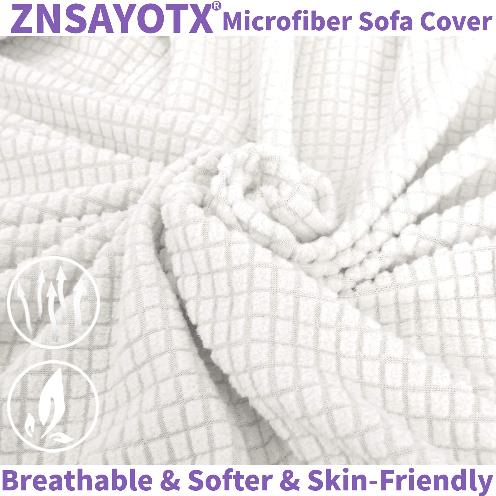 Znsayotx Super Stretch Chair Slipcover Universal Sofa Chair Covers For Living Room Dogs Pet Furniture Protector Spandex Armchair Slipcovers With Anti Slip Foam Sticks (White, Chair)