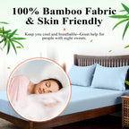Bamboo Viscose Fitted Sheet 1 Pack Twin-Xl/Split King Size Only,400 Thread Count,8-16'' Deep Pocket,Bottom Sheet Colorfast Soft