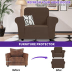 Znsayotx Chair Cover With Arms (31'-46'), New Striped Sofa Chair Covers For Living Room, Dogs Pet Friendly Anti-Slip Chair Protector Spandex Armchair Slipcovers (Coffee, Chair)