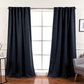Best Home Fashion Premium Blackout Curtain Panels - Solid Thermal Insulated Window Treatment Blackout Drapes for Bedroom - Back 