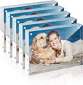 Picture Frames Acrylic, TWING 5 Pack 4x6 Acrylic Frame, Horizontal Magnet Double Sided 4x6 Picture Frame,12+12MM Thick Clear Fra