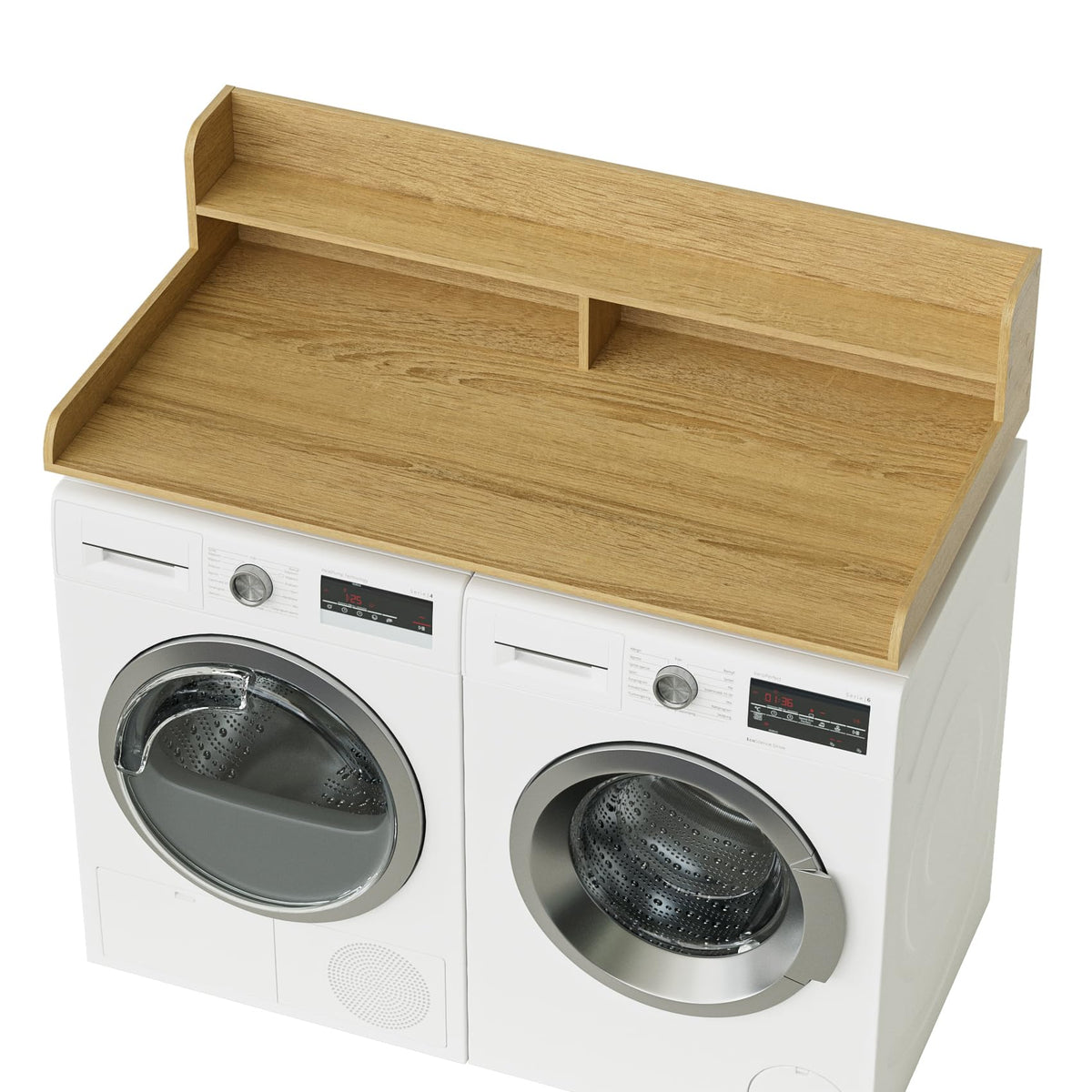 Apetaccat 2Tier Washer Dryer Countertop, Laundry Room Organization and Storage, 27.6 x 54 Wood Laundry Countertop for Washer 