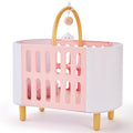 FAO Schwarz Baby Doll Crib & Play Mat with Mattress Pillow & Pretend Mobile
