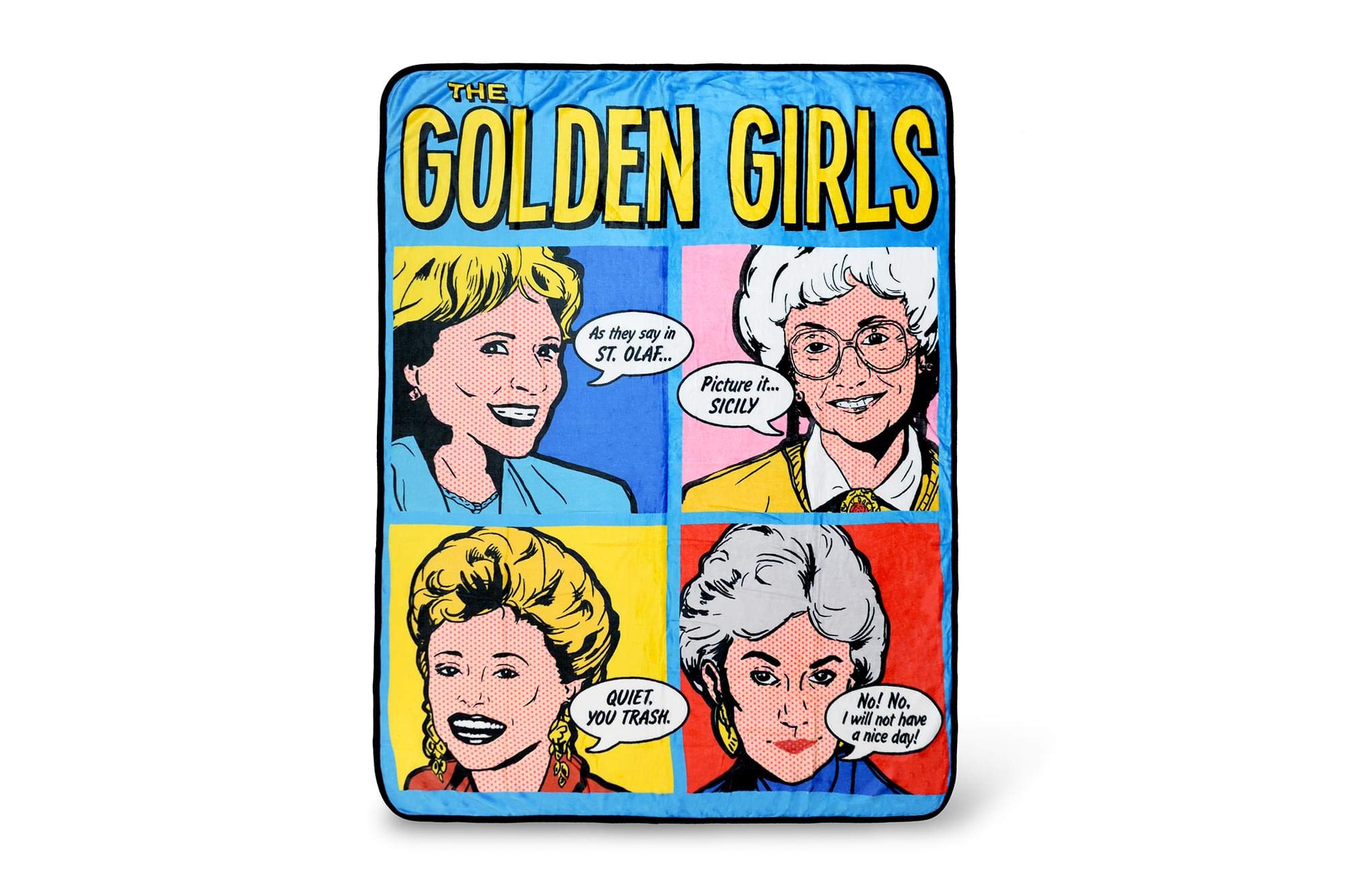 Just Funky The Golden Girls Pop-Art Gallery Throw Blanket | Features Famous Golden Girls Quotes | Large Golden Girls Blanket | 6