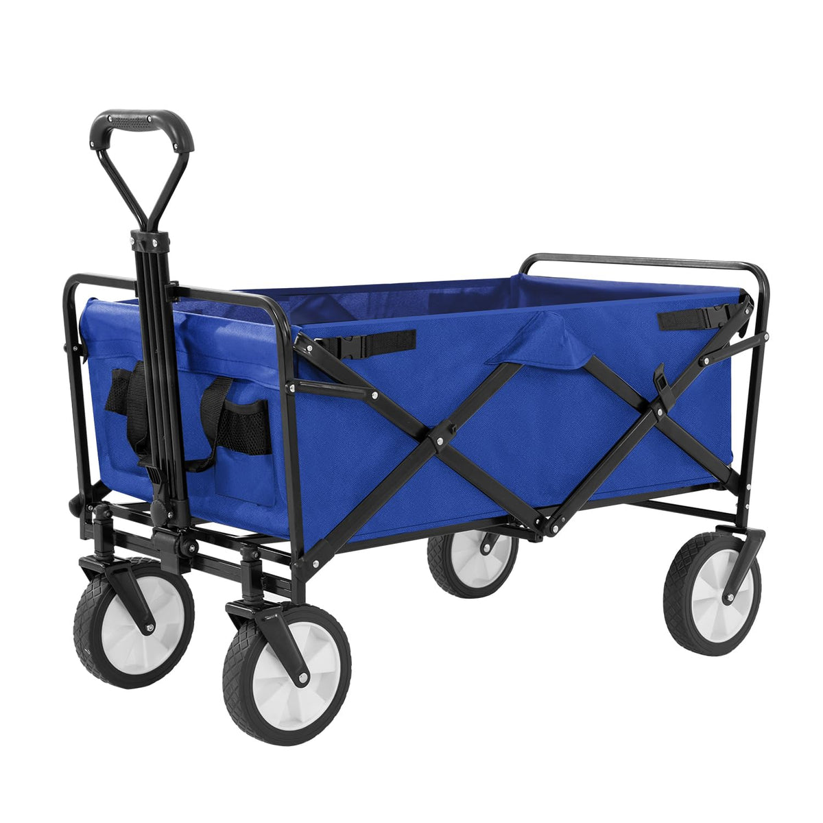 Garden Cart Folding Wagon Garden Cart Collapsible Wagon With Adjustable Handle &360Universal Wheels For Garden Camping Shopping