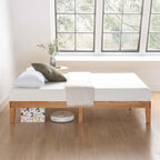 Mellow Queen Solid Wood Platform Bed Frame Natural Pine 12 Inch