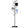 MyGift Modern Large Commercial Freestanding Hat Rack Display for Retail Store, Black Metal Wig Storage or Hat Stand for Multiple