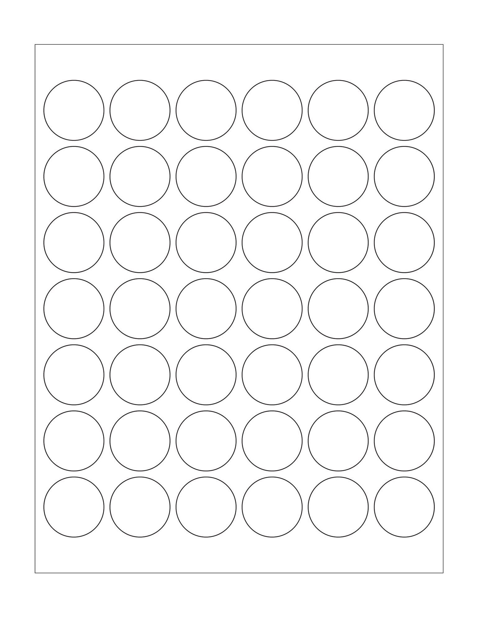 Chromalabel 1.25 Inch Round Printable Labels For Laser And Inkjet Printers, 1050 Stickers Per Pack, 42 Stickers Per Sheet, White