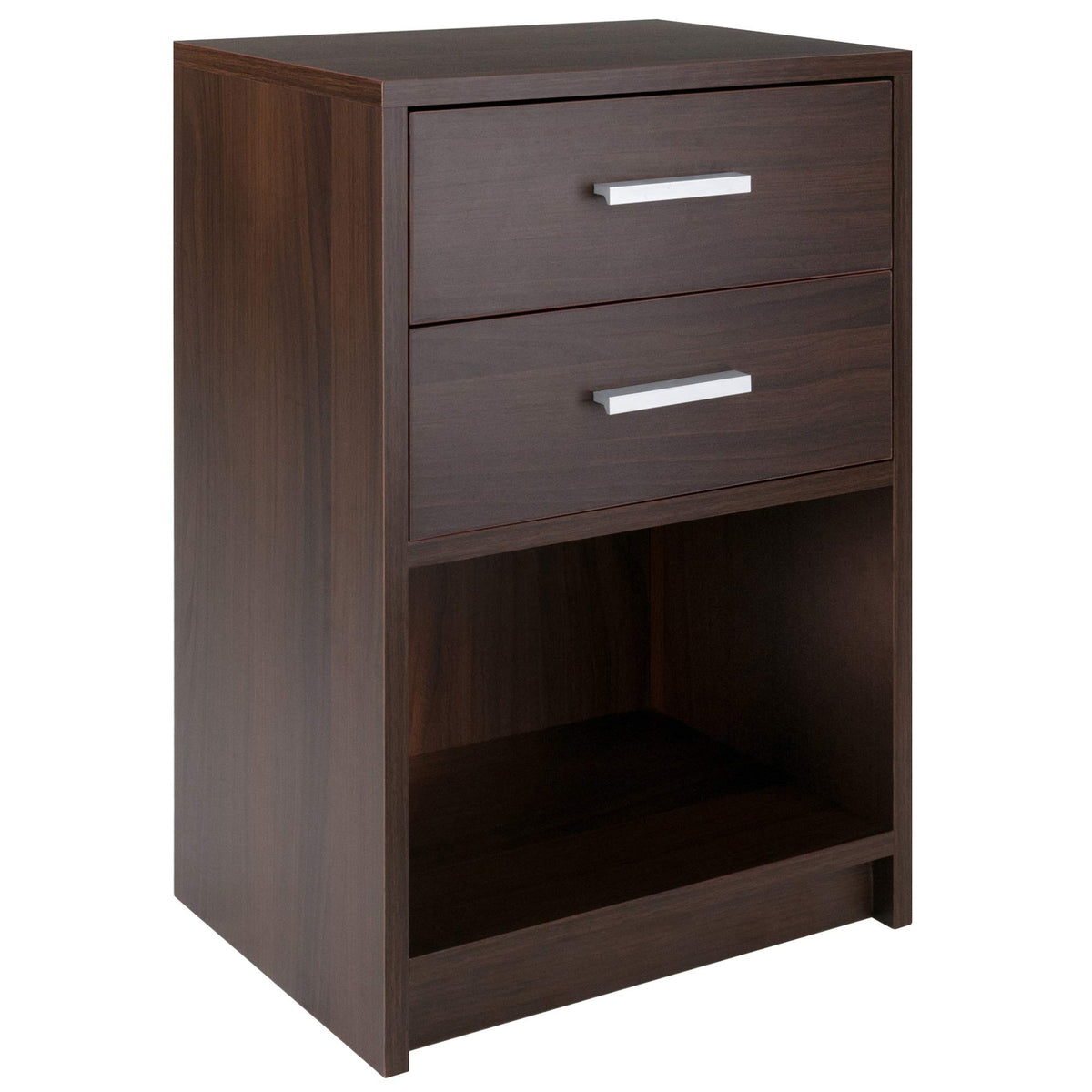 Ergode Wood Molina 2-Drawer Accent Table - Cocoa Finish, Ample Storage, Sturdy Wood Construction, Modern Design - Perfect for Living Room, Bedroom, or Home Office - Assembly Required