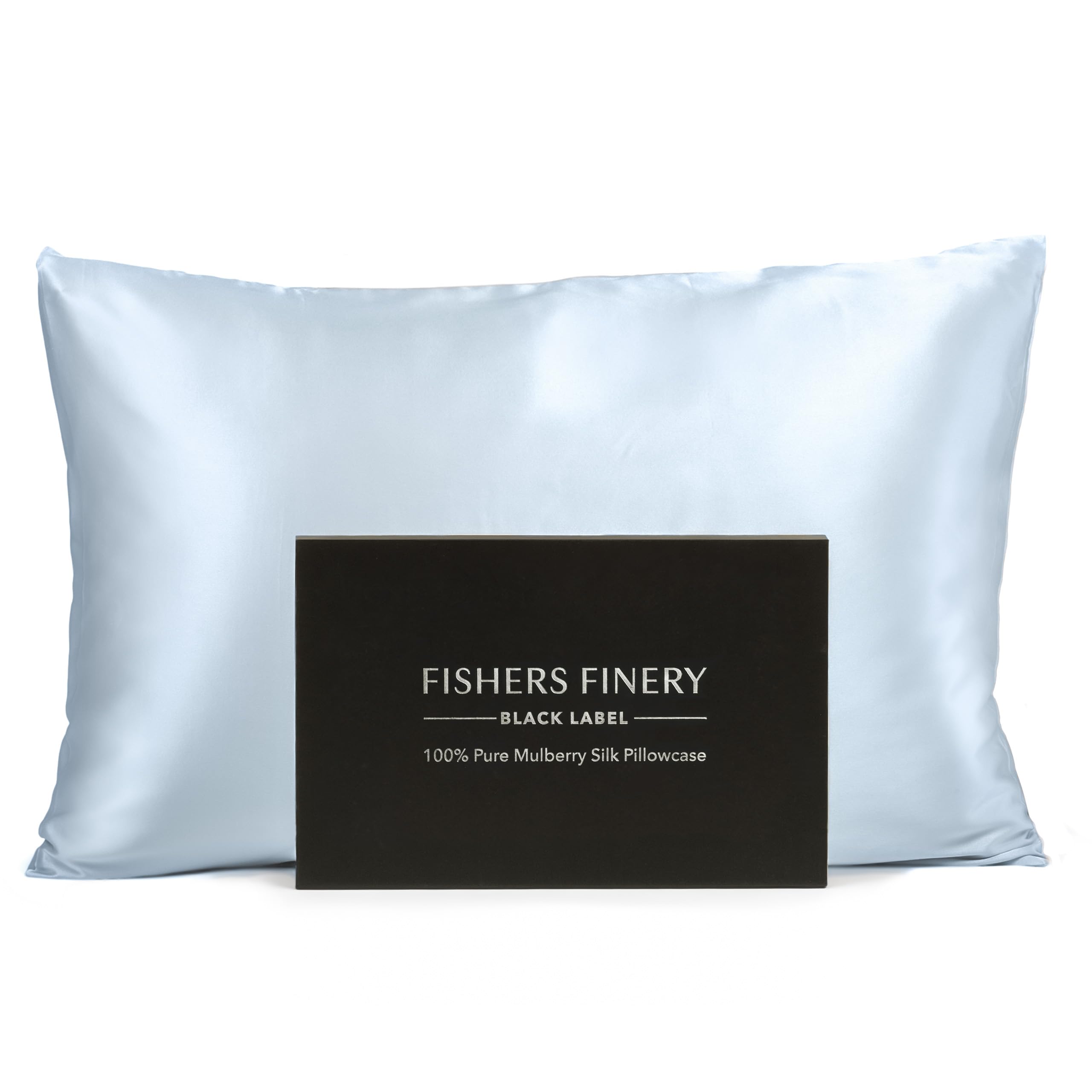 Fishers Finery 30Mm 100% Pure Mulberry Silk Pillowcase, Good Housekeeping Quality Tested (Blue, Standard)