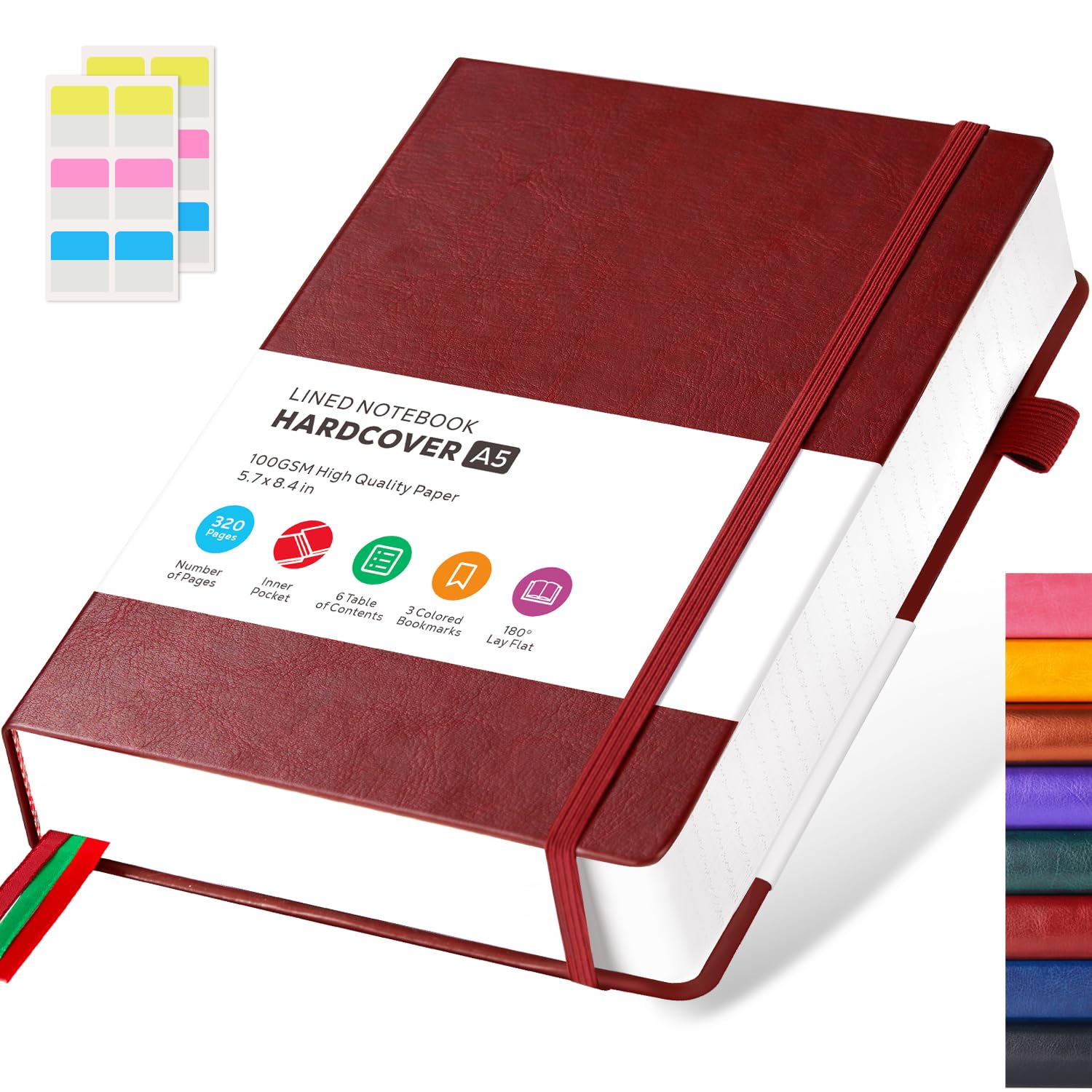 Focus Day Lined Thick Journal Notebook For Writing Women Men, 320 Pages, Medium 5.7 Inches X 8.4 Inches, Hardcover Leather Noteb