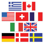 Beistle Mini International Flag Cutouts