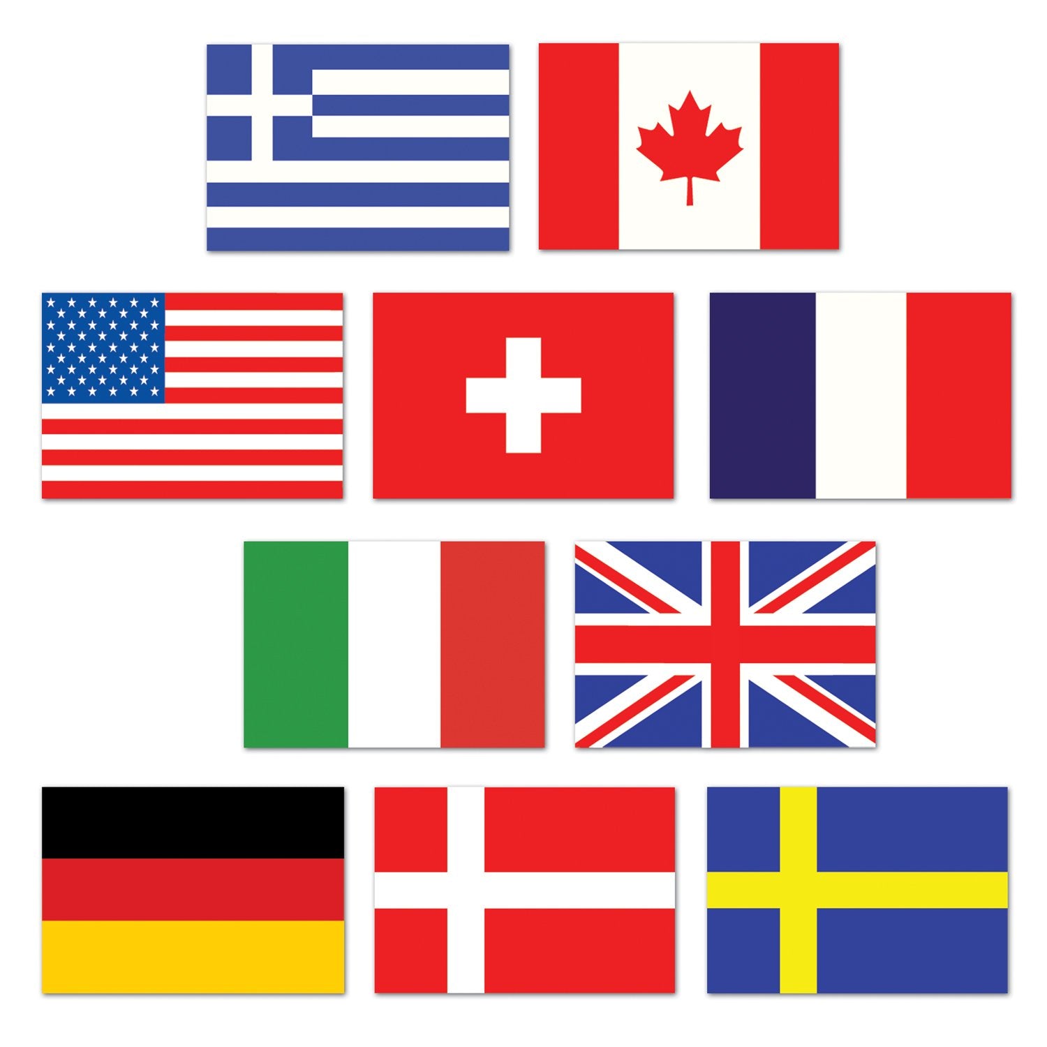 Beistle Mini International Flag Cutouts