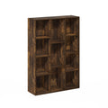 Furinno Luder 11-Cube Reversible Open Shelf Bookcase, Amber Pine