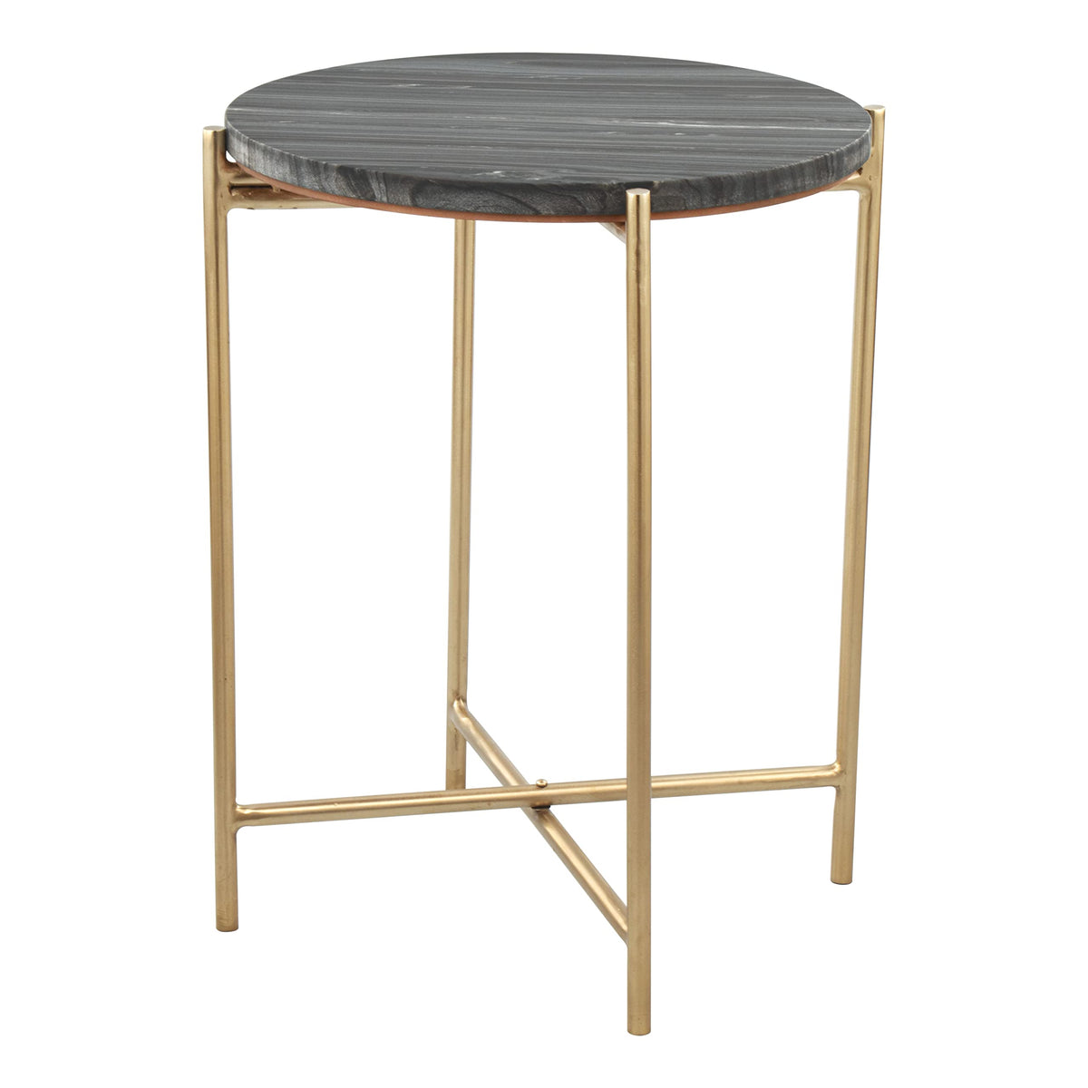 Zuo David Side Table Gray & Gold