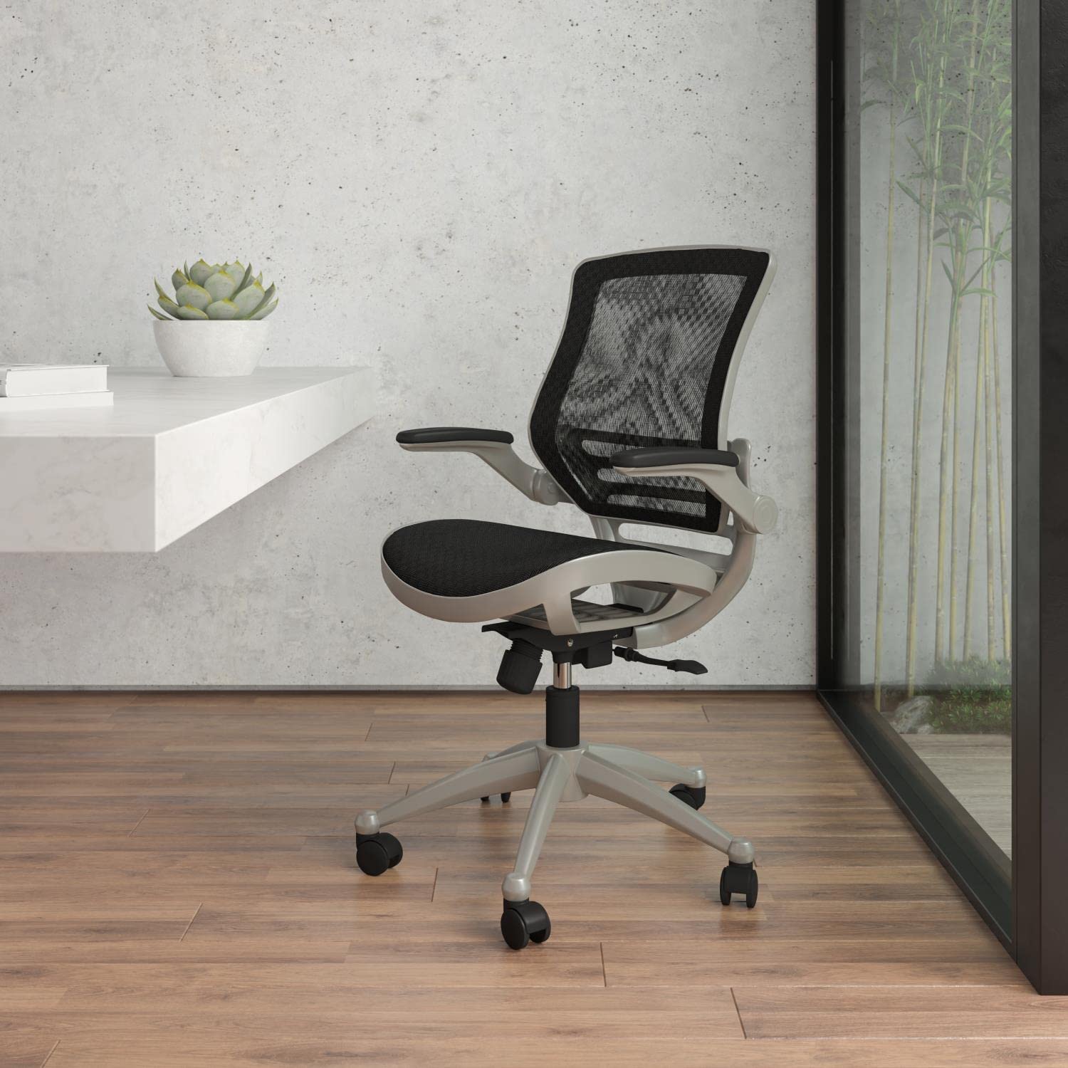 Flash Furniture Executive Office Chairs, Black Mesh/Graphite Silver Frame