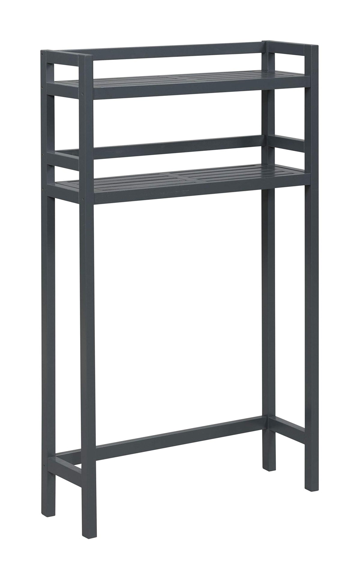 HomeRoots Hardwood 48' Bathroom Extra Storage with 2 Shelves in Graphite