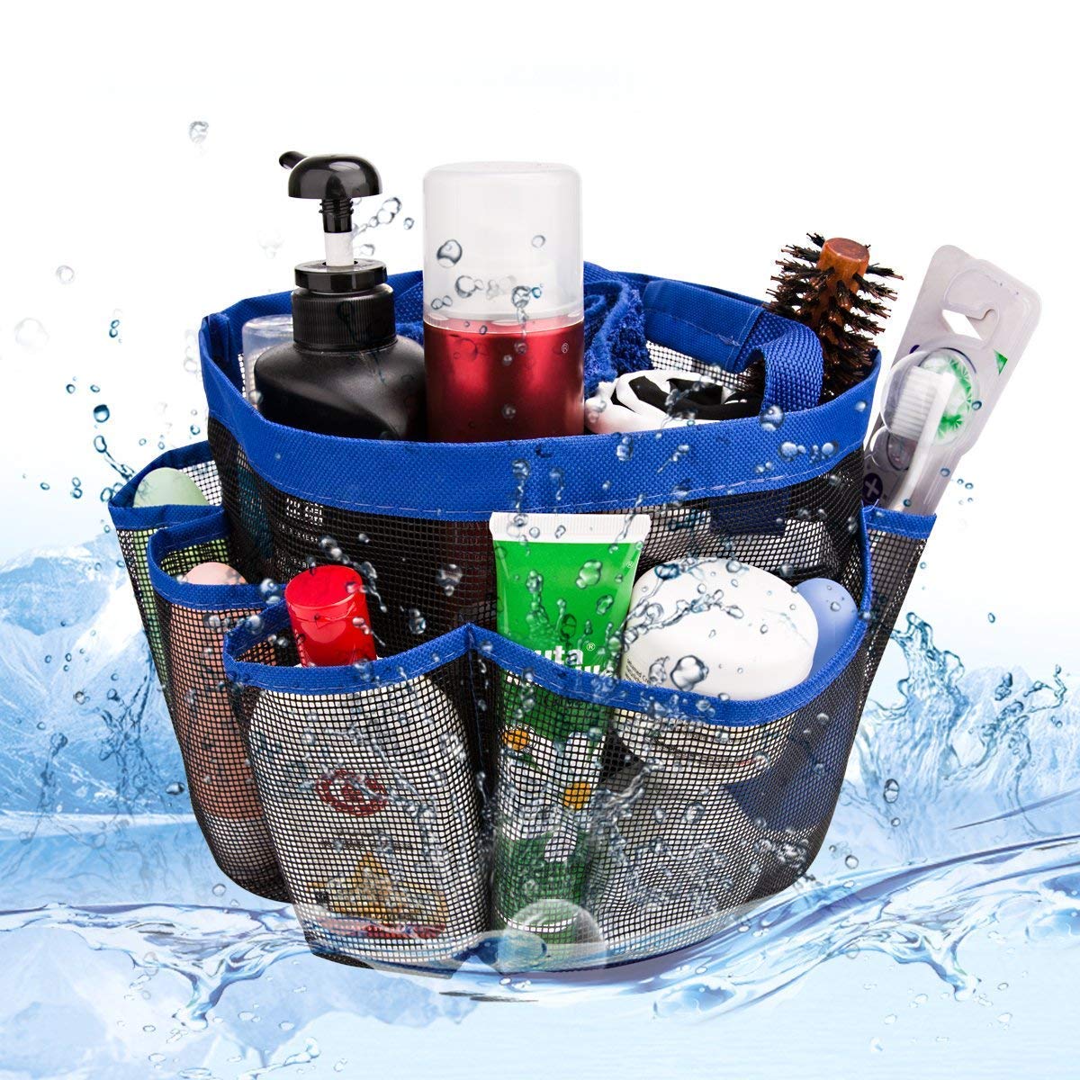 AADCART Quick Dry Hanging Toiletry and Bath Organizer with 8 Storage Compartments, Shower Tote, Mesh Shower Caddy, Perfect Dorm,