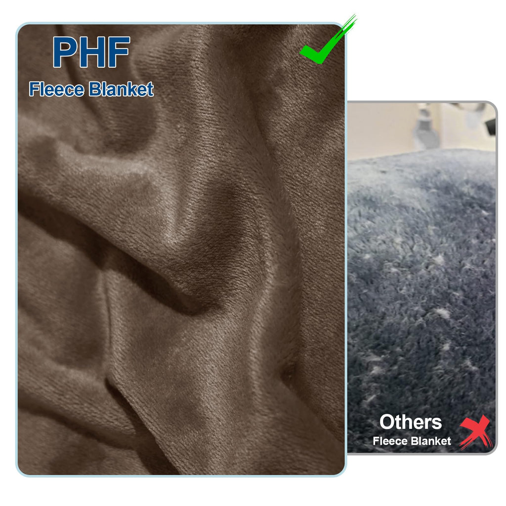 Phf Ultra Soft Fleece Blanket Queen Size, No Shed No Pilling Luxury Plush Cozy 300Gsm Lightweight Blanket For Bed, Couch, Chair, Sofa Suitable For All Season, 90' X 90', Cocoa Brown