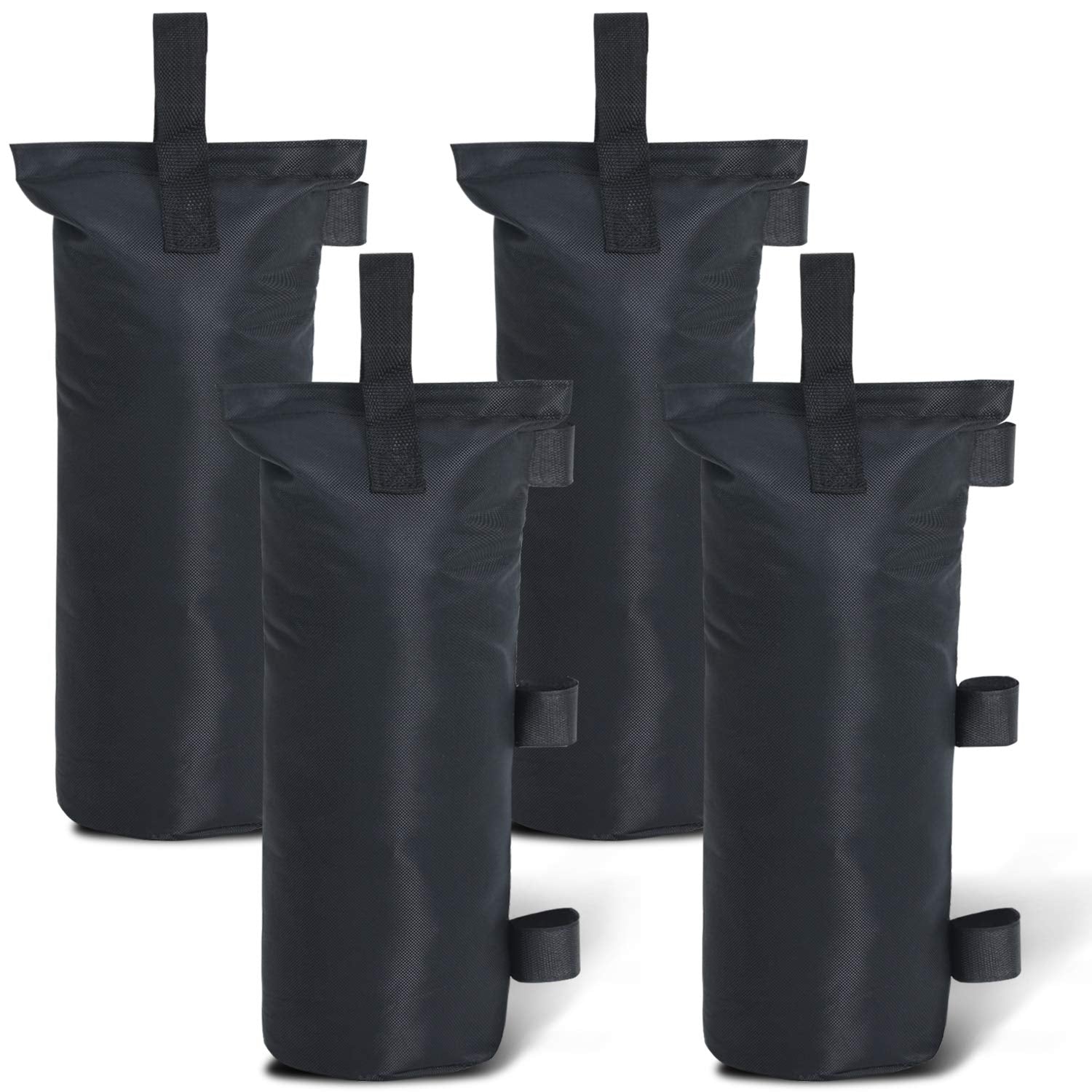 Abccanopy 100 Lbs Extra Large Canpoy Sand Bags For Ez Pop Up Canopy Tent Outdoor Instant Canopies, 4-Pack, Black (Without Sand)