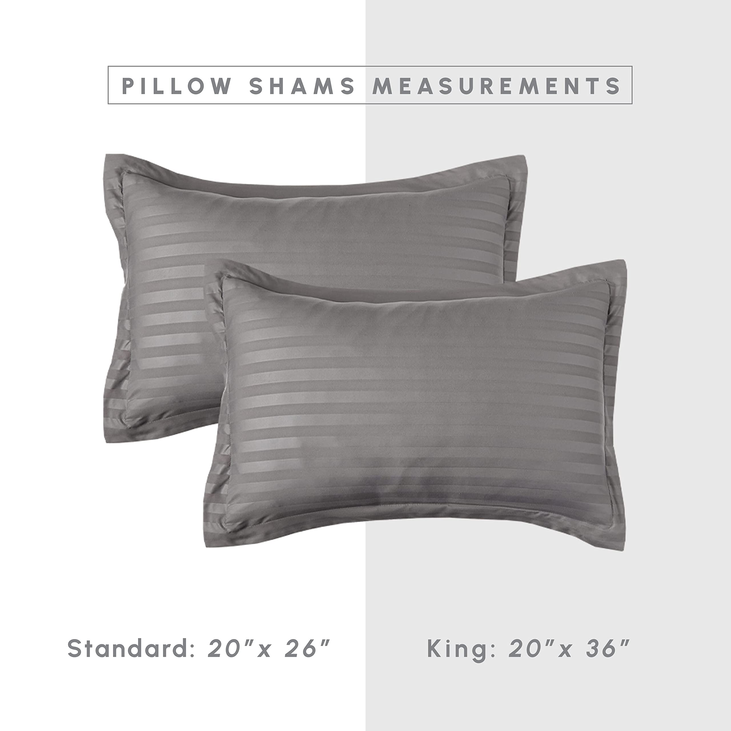 Elegant Comfort Silky Soft 8-Piece Dobby Stripe Bed-In-A-Bag Comforter Set, Includes 4Pc Smart Sheet Set, Bed Skirt, Comforter, Matching Pillowcases And Shams - Twin/Twin Xl, Gray