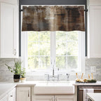 Emvency 2 Pack Valances Window Treatments, Abstract Dark Brown Art Painting Blackout Drapes Adjustable Curtain Valances For Wind