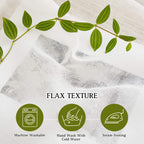 Nicetown Linen Curtains Semi Sheer Flax Texture, Eyelet Top Bedroom Window Privacy With Light Penetration Flax Sheer Drapes For