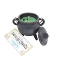 Reusable 4 Cast Iron Cauldron Candle with Lid and Hanging Handle for Spell Casting, Smudging, Ritual & Blessings Pot Belly Witch