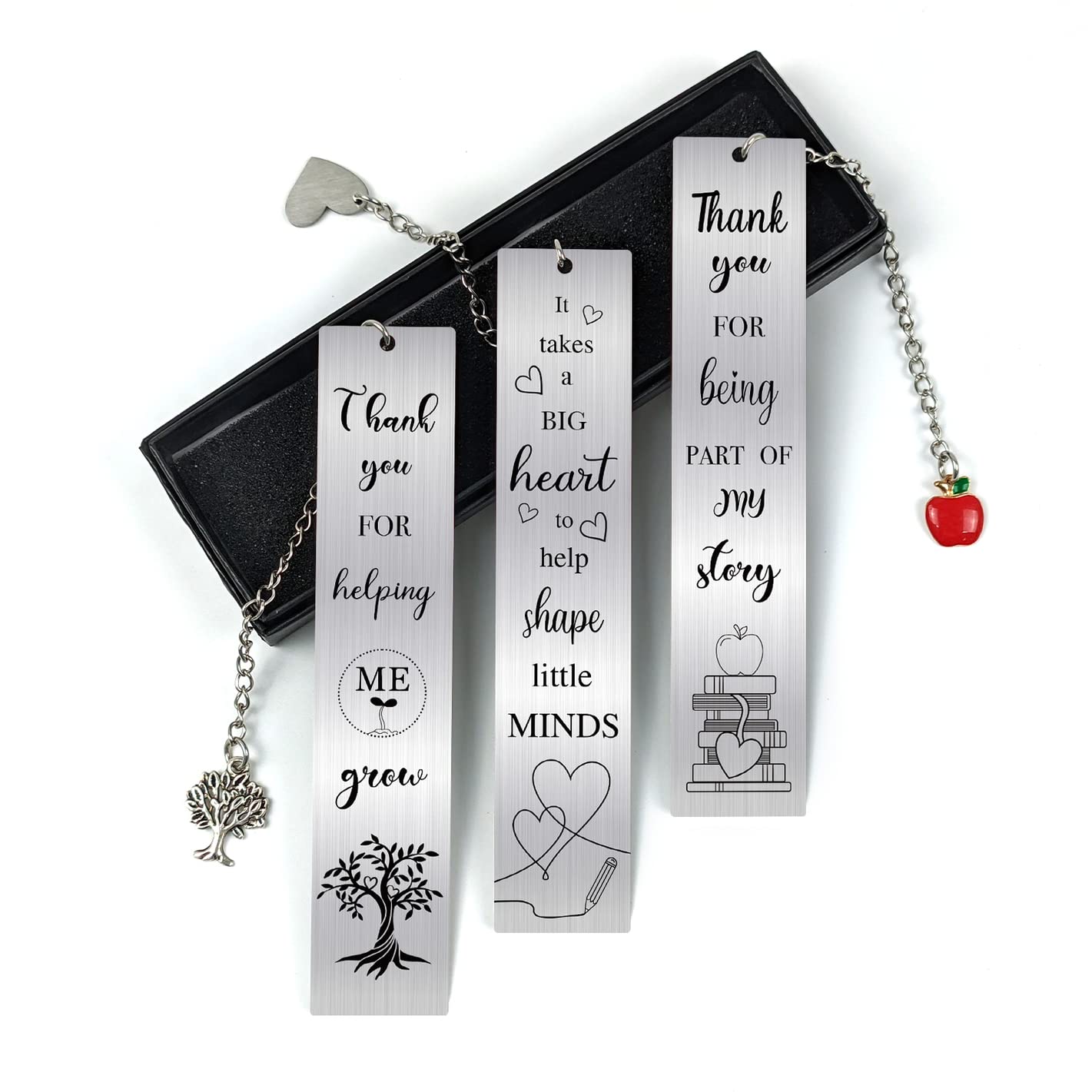 Yoeejob Teacher Appreciation Bookmarsk, 3 Pcs Metal Thank You Teachers Bookmark Gifts Book Marker For Women/Men, Thank You Teach
