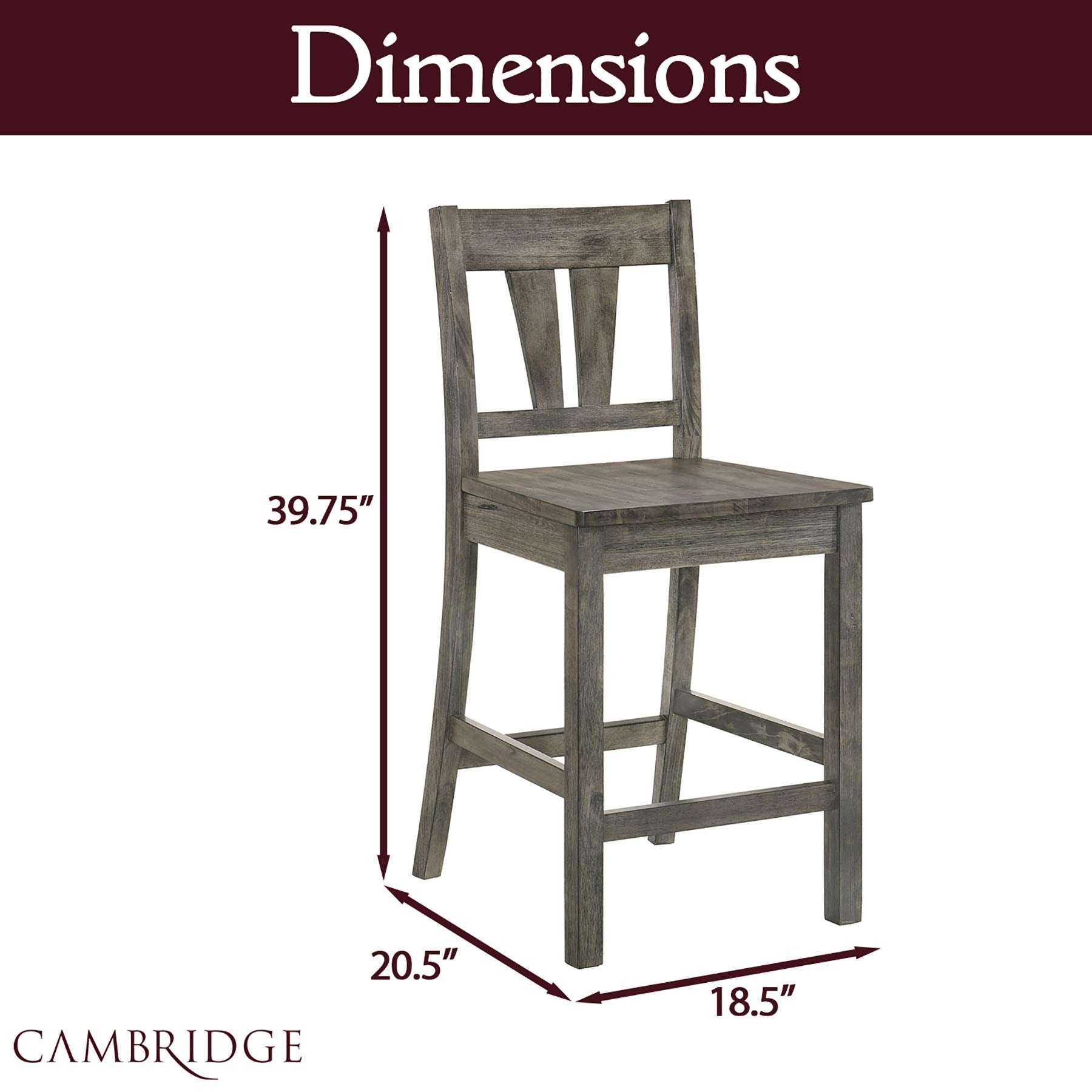 Cambridge Drexel 5-Piece Counter-Height Dining Set, Weather Gray