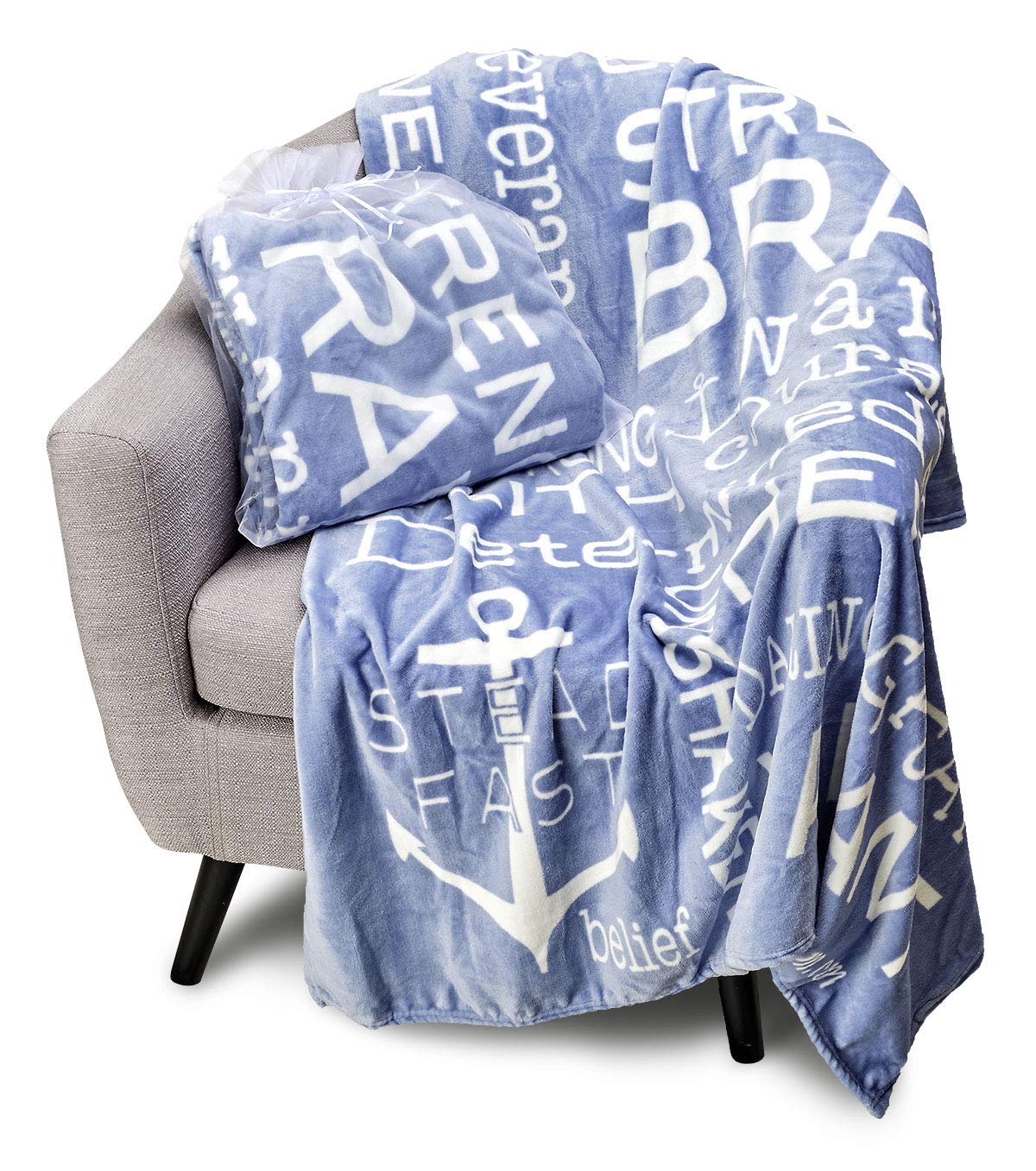 Blankiegram Bravery Throw Blanket - Gift Ideas And Gifts For Women And Men Make Great Comfort Gifts, Blue