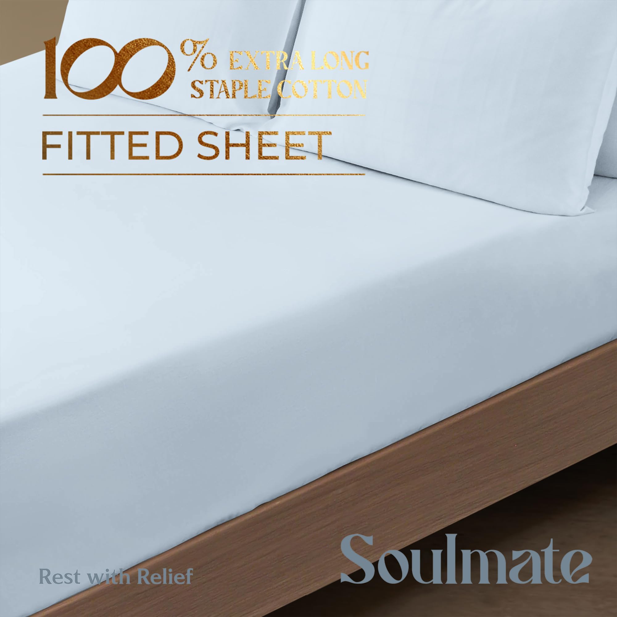 Mayfair Linen King Size Fitted Sheet Only - 100% Cotton 500 Thread Count Deep Pocket King Fitted Sheet, 100% Cotton Fitted Sheet