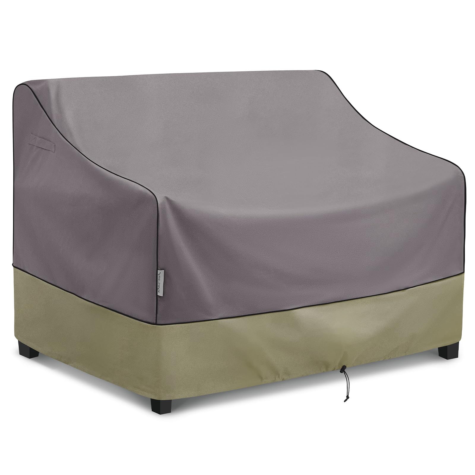 Kylinlucky Waterproof Patio Loveseat Covers 60W X 35D X 35H Inches,2-Seater Heavy Duty Outdoor Furniture Sofa Covers Khaki